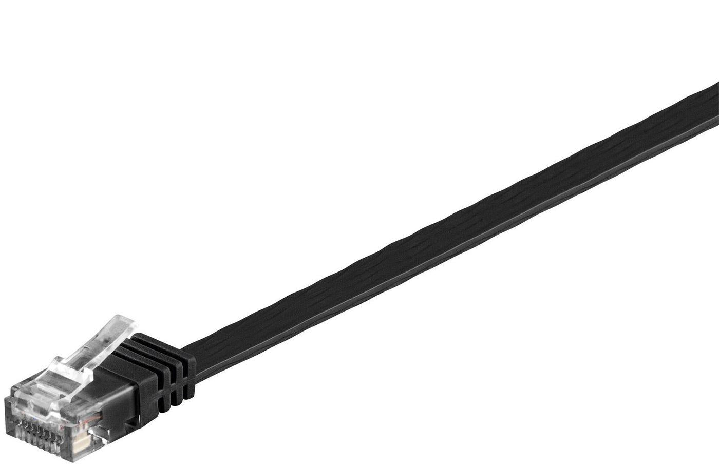 MicroConnect CAT6 U/UTP FLAT Network Cable 3m, Black