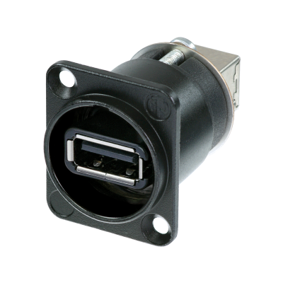 Neutrik NAUSB-W-B USB 2.0 chassis A-B Vendbar sort IP65