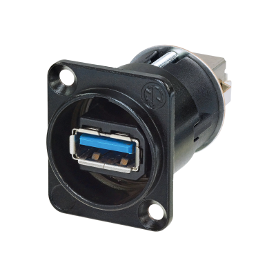 Neutrik NAUSB3-B USB 3.0 chassis A-B vendbar sort