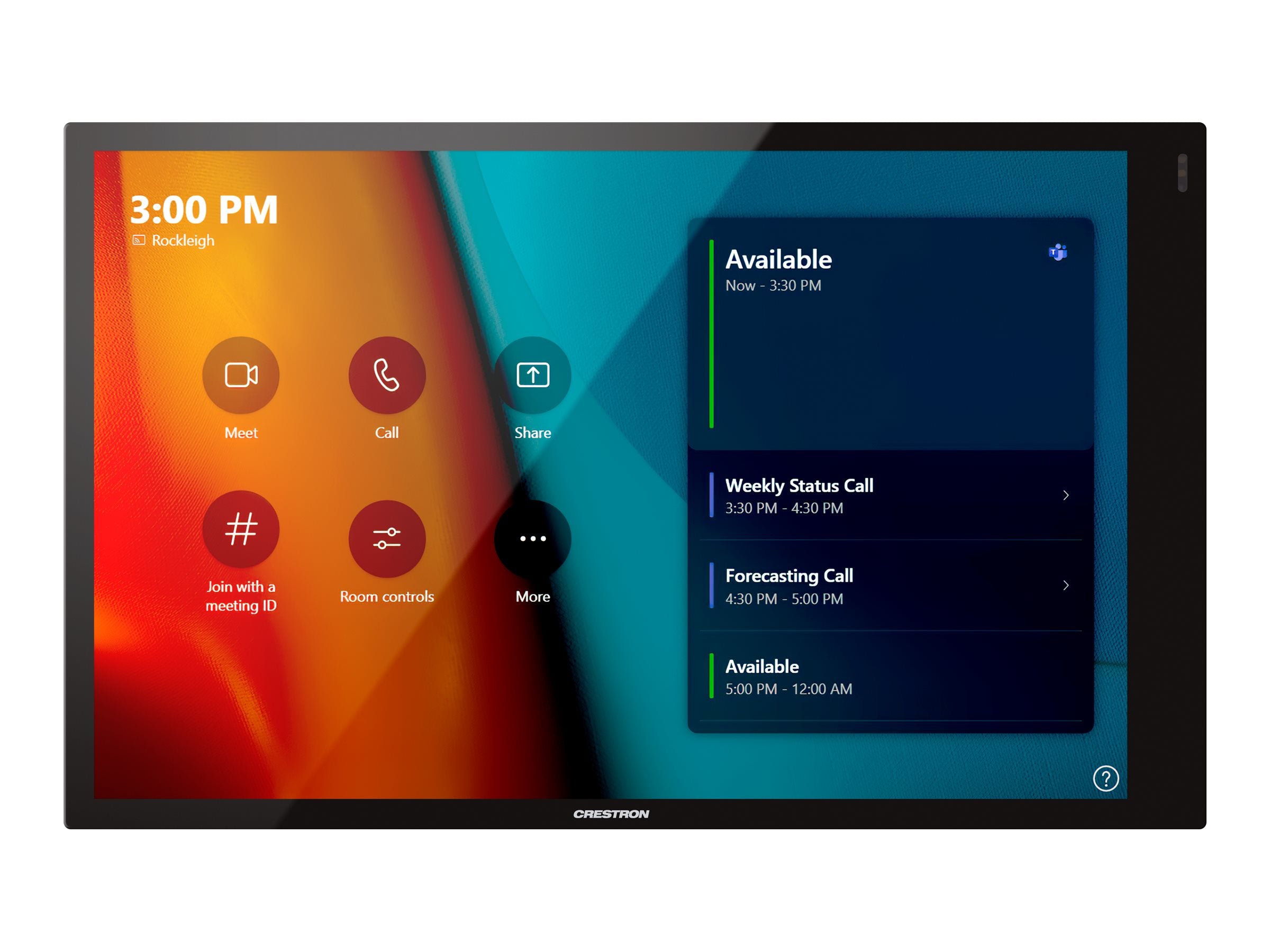 CRESTRON 10.1 in. Wall Mount Touch Screen, Black Smooth