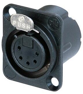 Neutrik XLR 5-pin F for chassis, sort