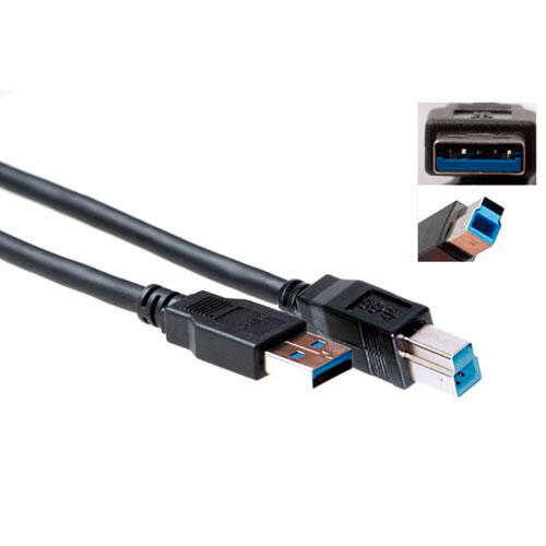 ACT USB3 Kabel A-B - 3,0 m A-B USB Kabel Sort