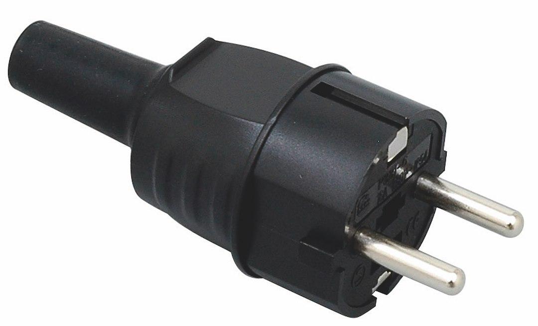 Stikk kontakt jord sort 230v