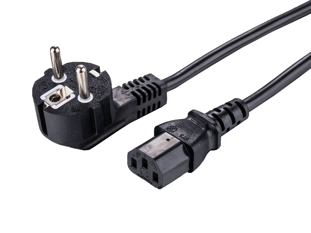 LinkIT strøm CEE 7/7 - C13, LSZH 0,5m Vinklet CEE 7/7 - C13, Halogenfri 0,75mm