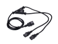 LinkIT strøm CEE 7/7 til 2 x C13, 1,8 m Splittkabel Schuko til 2 x C 13. 1,00mm2