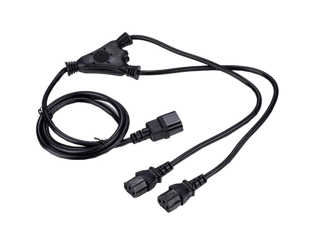 LinkIT strøm CEE 7/7 til 2 x C13, 1,8 m Splittkabel Schuko til 2 x C 13. 1,00mm2